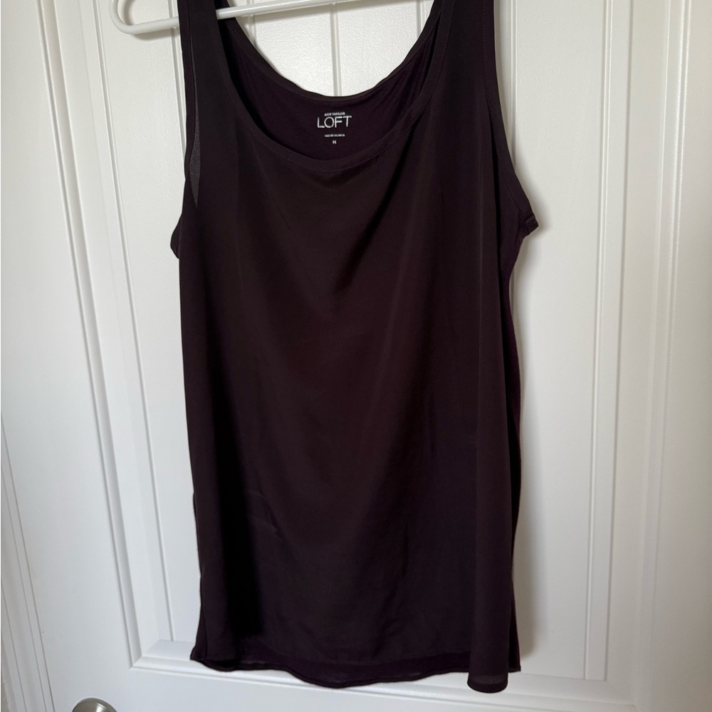 Ann Taylor LOFT Dark Burgundy Sleeveless Tank Top Classic Knit